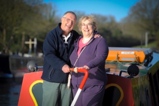Keith and Marian on a canal boat